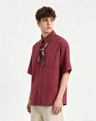 Retro striped short-sleeved shirt