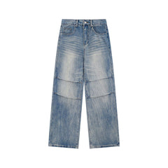 Washed straight jeans