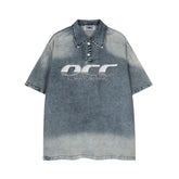 Vintage loose denim short sleeves
