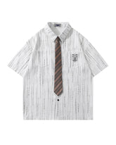 Vintage Striped Short Sleeve Shirt