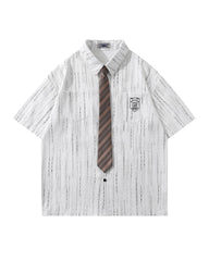 Vintage Striped Short Sleeve Shirt