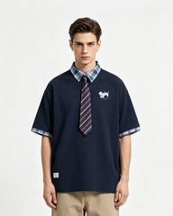 Vintage detachable tie short sleeves