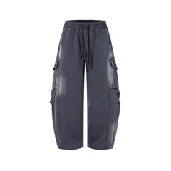 Distressed multi-pocket sweatpants