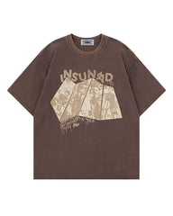 Collage Distressed Short-Sleeved T-shirt