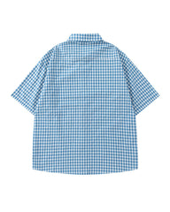Retro plaid short-sleeved shirt