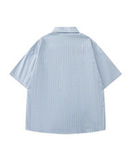 Simple striped short-sleeved shirt