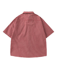 Retro plaid short-sleeved shirt