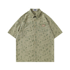 Floral short-sleeved shirt