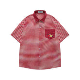 Vintage check short-sleeved shirt