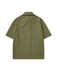 Retro plaid short-sleeved shirt