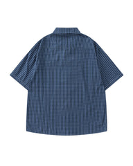 Retro plaid short-sleeved shirt