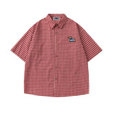Fun plaid short-sleeved shirt
