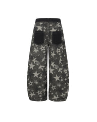 Star-patterned couple pants