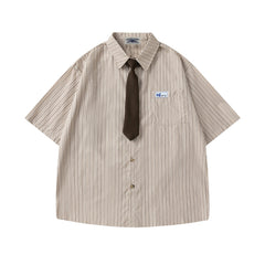 Striped short-sleeved shirt