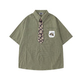 Vintage check short-sleeved shirt