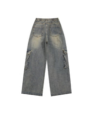 American vintage washed distressed jeans