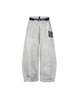 Double-waisted casual trousers