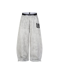 Double-waisted casual trousers