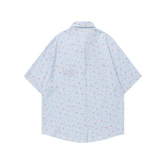 Cartoon Embroidered Short-Sleeve Shirt