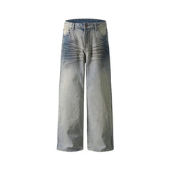 Washed straight jeans