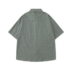 Simple plaid short-sleeved shirt