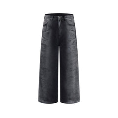Washed straight jeans