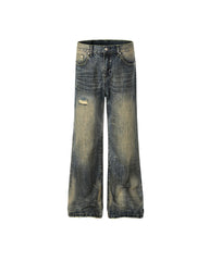 Washed straight jeans
