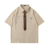 Retro versatile short-sleeved shirt