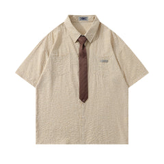 Retro versatile short-sleeved shirt