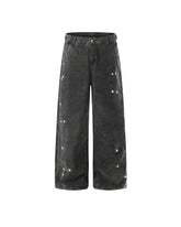 Dip-dye Ink Splatter Wide-leg Trousers