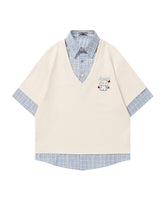Faux two-piece polo shirt