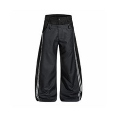 Faux two-piece casual trousers