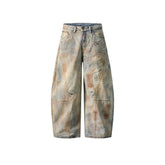 Washed distressed jeans