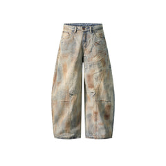 Washed distressed jeans