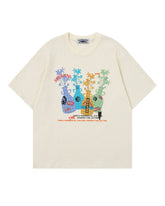 Creative vase print short-sleeved shirt