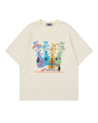 Creative vase print short-sleeved shirt