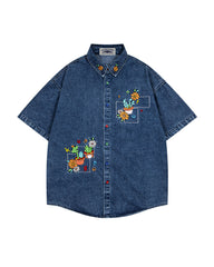 Floral short-sleeved shirt