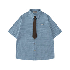 Vintage check short-sleeved shirt