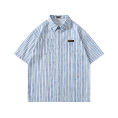 Striped short-sleeved shirt