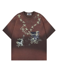 Distressed star short sleeve