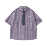 Preppy Plaid Short Sleeve Shirt