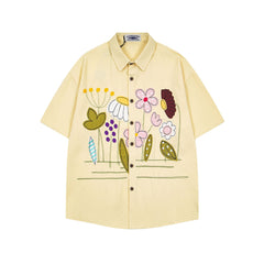 Floral short-sleeved shirt
