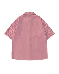 Plaid short-sleeved shirt