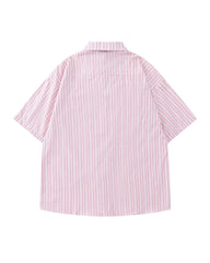 Simple striped short-sleeved shirt