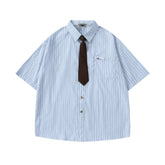 Striped short-sleeved shirt