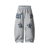 Color-blocked straight-leg sweatpants