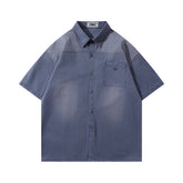 Vintage workwear short-sleeved shirt