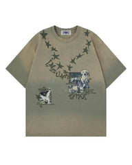 Distressed star short sleeve