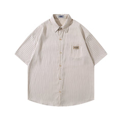 Striped short-sleeved shirt