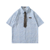 Striped short-sleeved shirt
